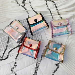 Fashion Children Crossbody Chain Bag Womens Wholesale Girls Wallet Mini Purse Cute Jelly Material Small Handbags for Kids