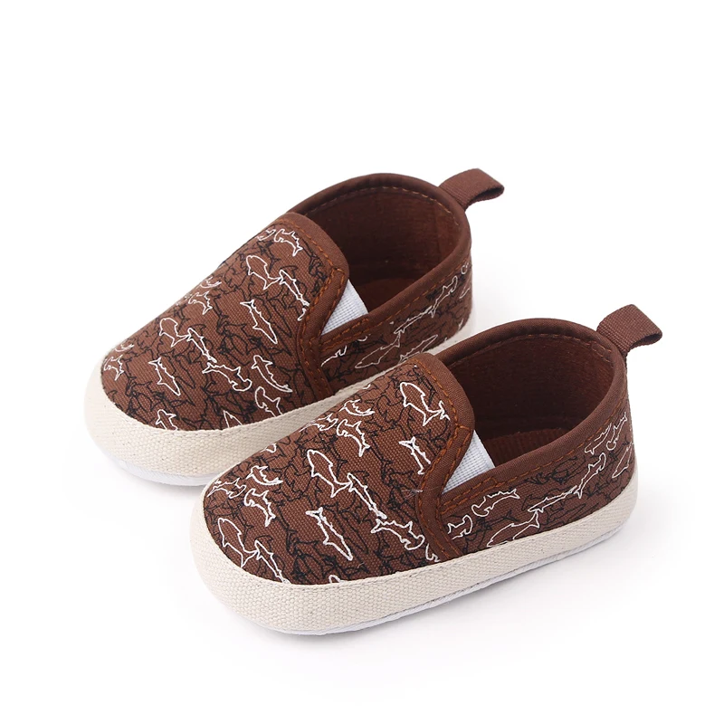 Solid Color Fish Print Spring and Autumn Baby Canvas Covered Feet Baby Walking Shoes details