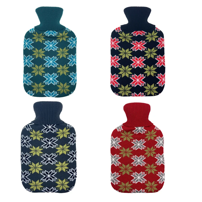 15years manufacture soft warm hand warmer knitted cover for rubber pvc 1000ml 2000ml hot water bag china hot-water bottle