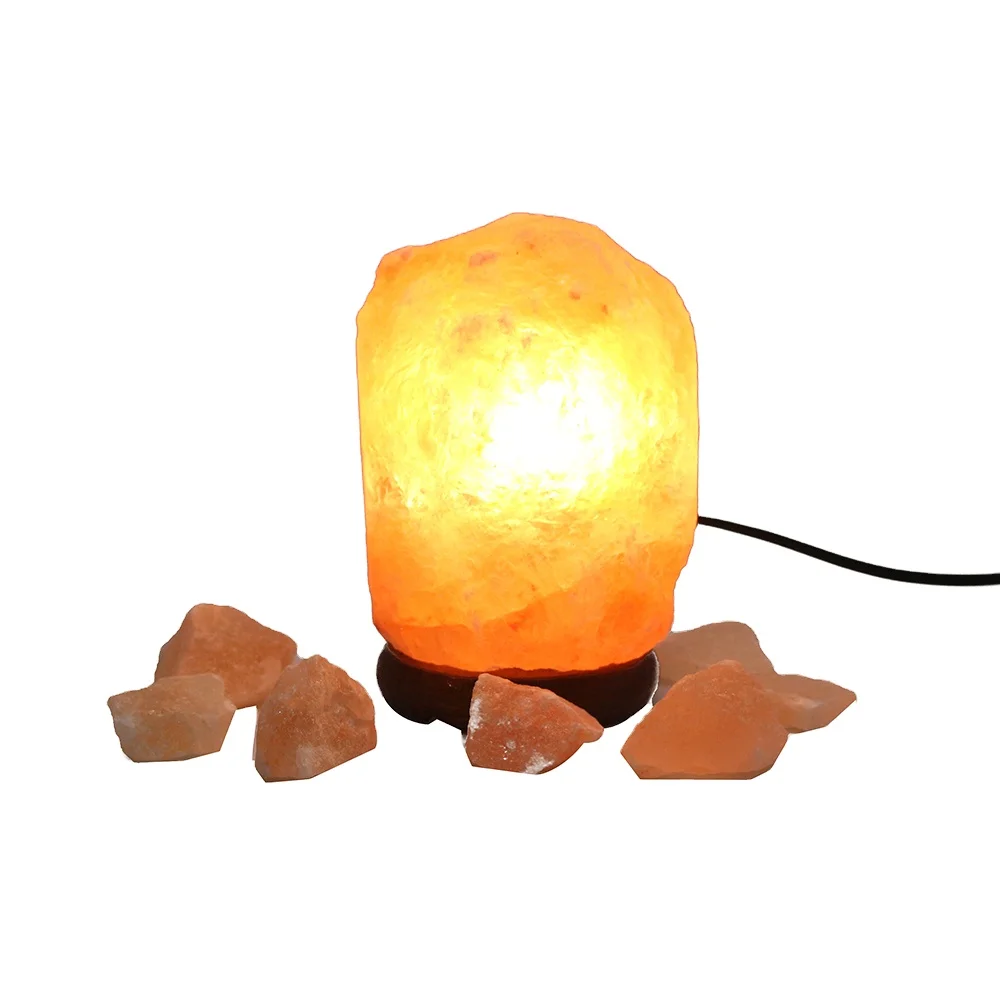 Настраиваемые USB-лампы из массива дерева, Гималайская соляная лампа, естественные ночники для продажи