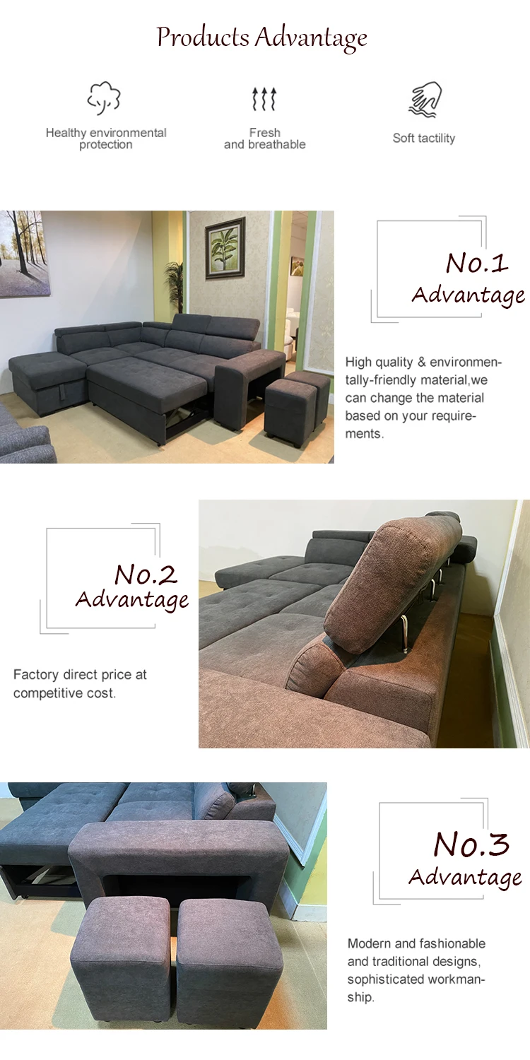 Factory Price Modern Sectional Sofa Pull Out Sofa Bed