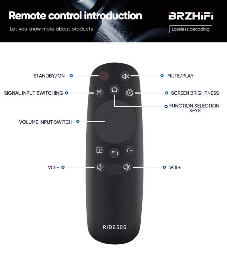 BRZHIFI 5.1 Channel BT RC Remote Control Aluminum Subwoofer Home Hifi Digital Amplifier manufacture