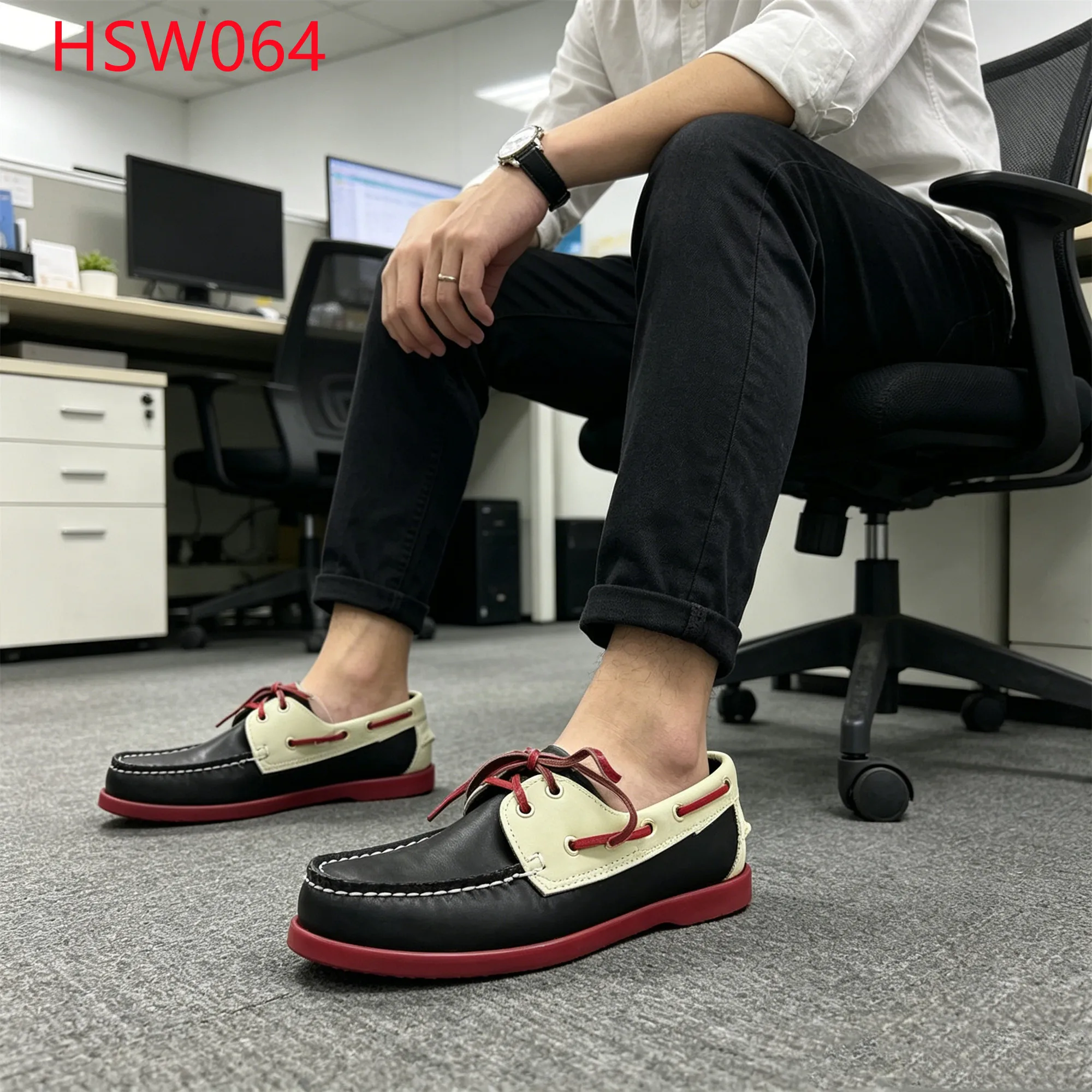 LXG,Everyday Walking Combined Leather Lace-up Moaccsin Shoes Light Travel Exclusive Style Handmade Versatile Penny Shoes HSW064