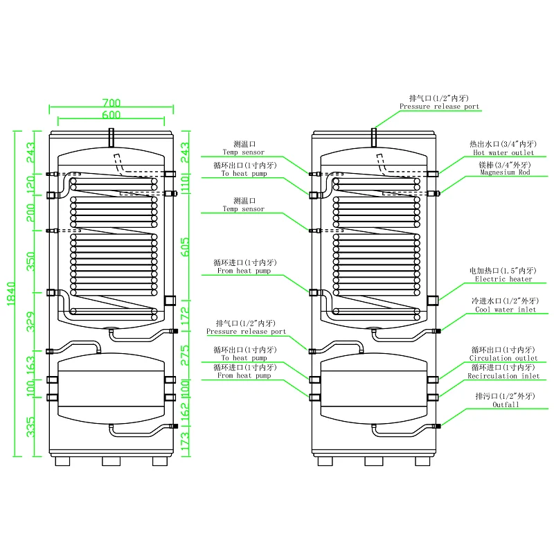 Air Source Heat Pump, 150L, 200L, 250L, 300L - detail 12