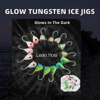 Wholesale JY FISHING Glow Tungsten Head Ice Fishing Jigs for Walleye Winter Fishing Lures River Stream Ice Eye Abdominal Eye – Metal Jig – view 3
