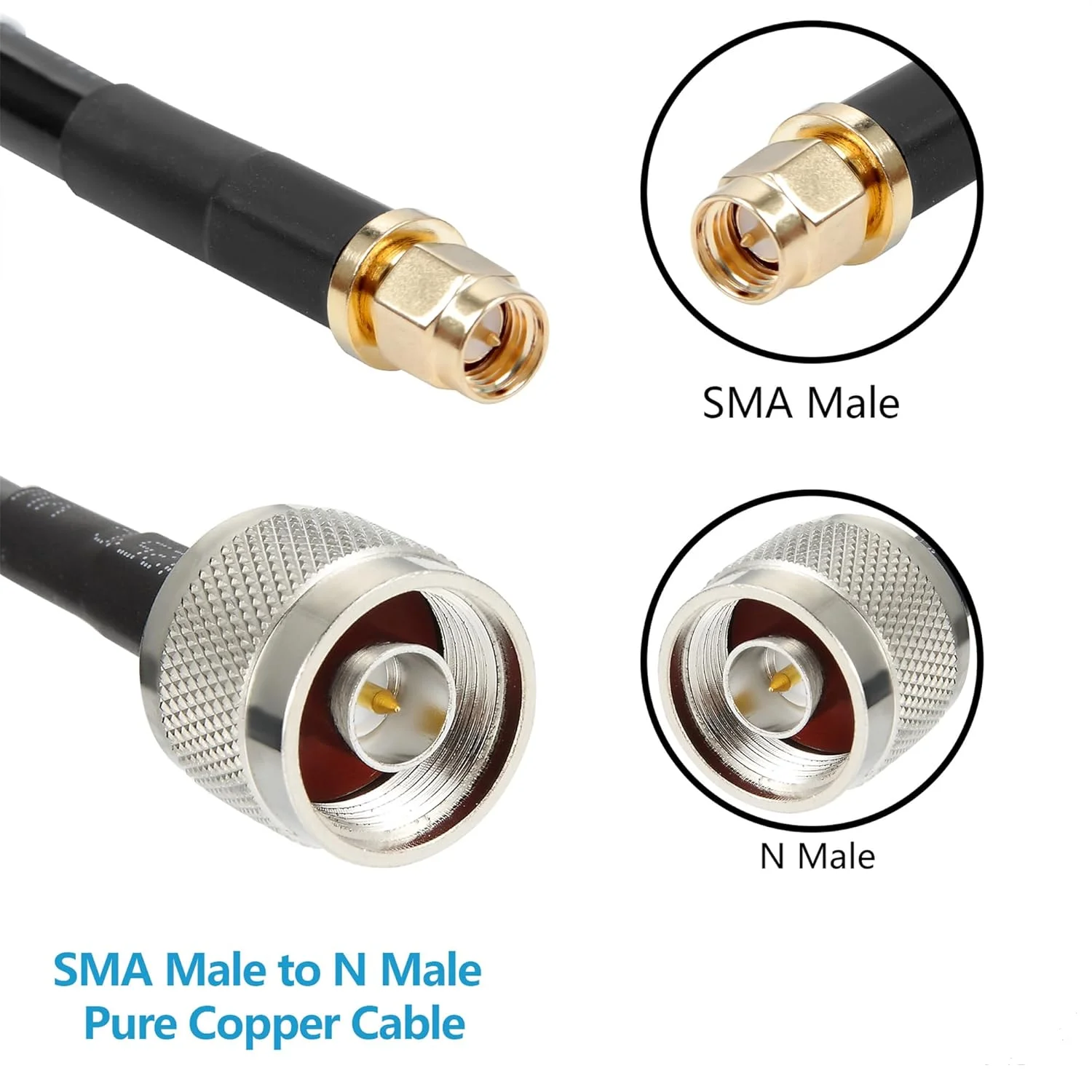Coaxial Cable LMR300 25m High Quality Low Loss 50ohm Pigtail Jumper Wire SMA Male to N Male for Network Booster