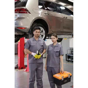 New Design Worker Uniform Suit Plus Size Short Sleeve Zipper Jacket Pant Popular for Factory Workers Unisex for Men and Women