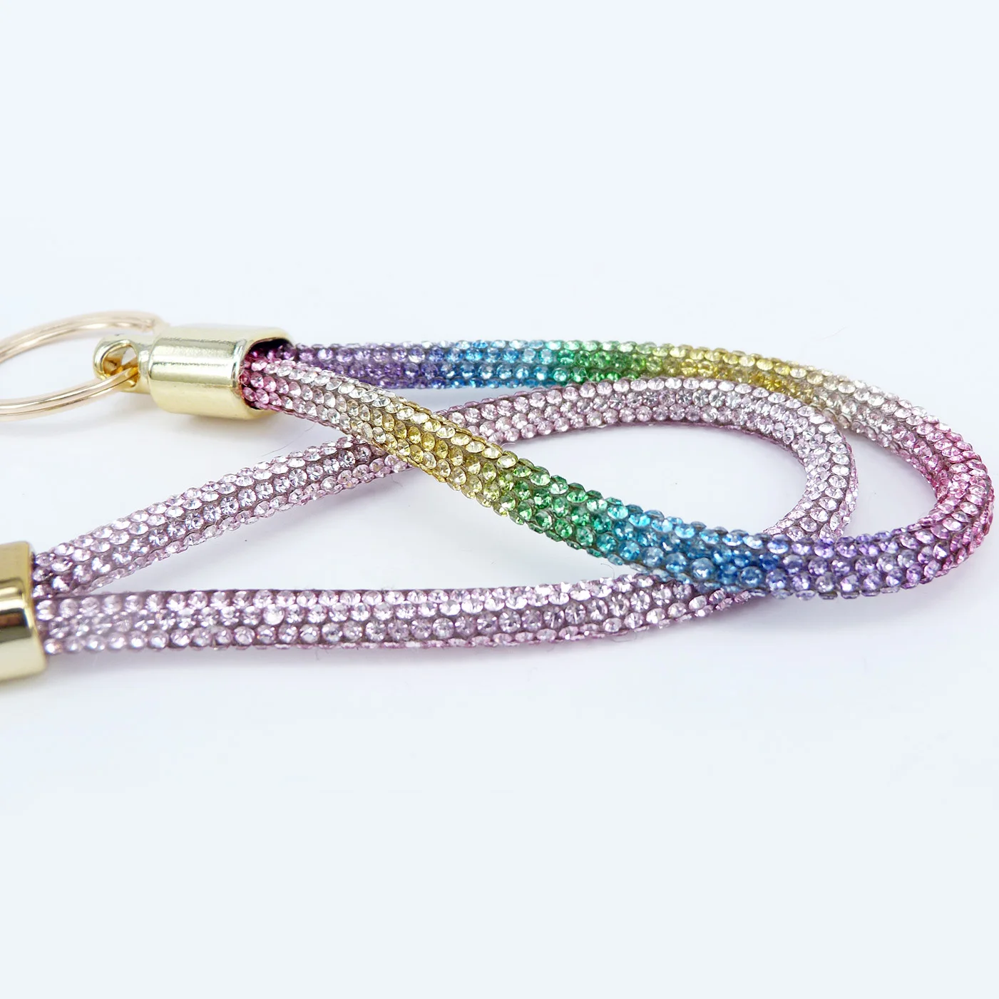 Fashion PU Woven Leather Rope Diamond-encrusted Car Key Chain Braided ...