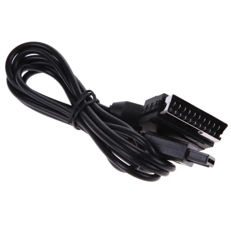 1.8m AV TV RGB Cable Euro Scart Plug for Nintendo SNES N64
