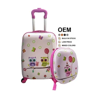 2026 Hot Sale Multiple Cute Cartoon Design in Stock Valise Enfants Children Backpack Cabin Kids Suitcase Trolley Set
