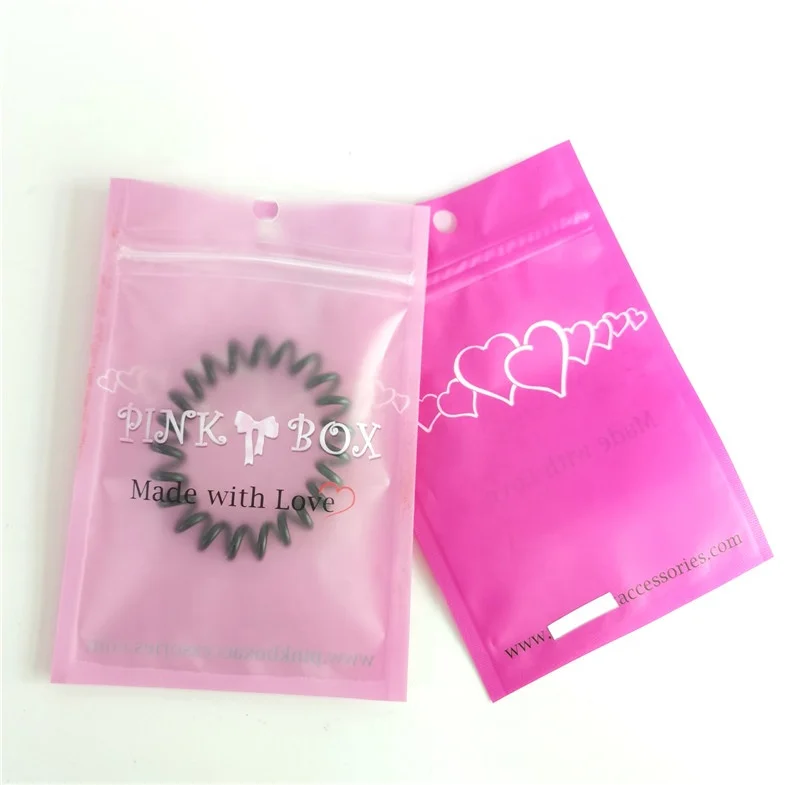 Source Cosmetic Bracelet Packaging Bags Pink Ziplock Plastic Bag Hair ring  Fat Pouch on m.