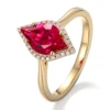 10k gold lab gemstones ring