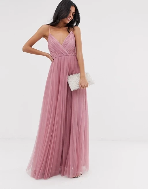 Модный дизайн kami гофрированное Тюлевое платье в пол розовое платье для выпускного вечера