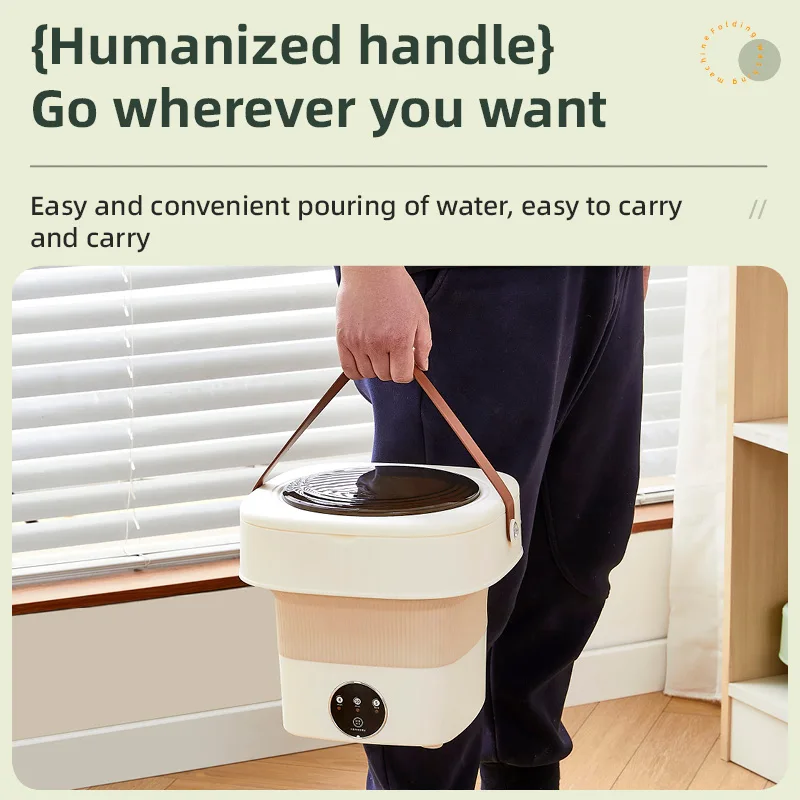 Semi-automatic Single Tub Bucket Spin Motor Basket Laundry Clothes Foldable Smart Portable Mini Washing and Drying Machine