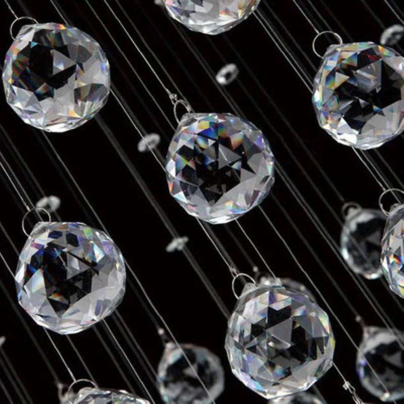 K9 Crystal Chandelier round Shape Pendant Light with Hanging Wire for Living Room Restaurant Ceiling Lamp Elegant Ball Design