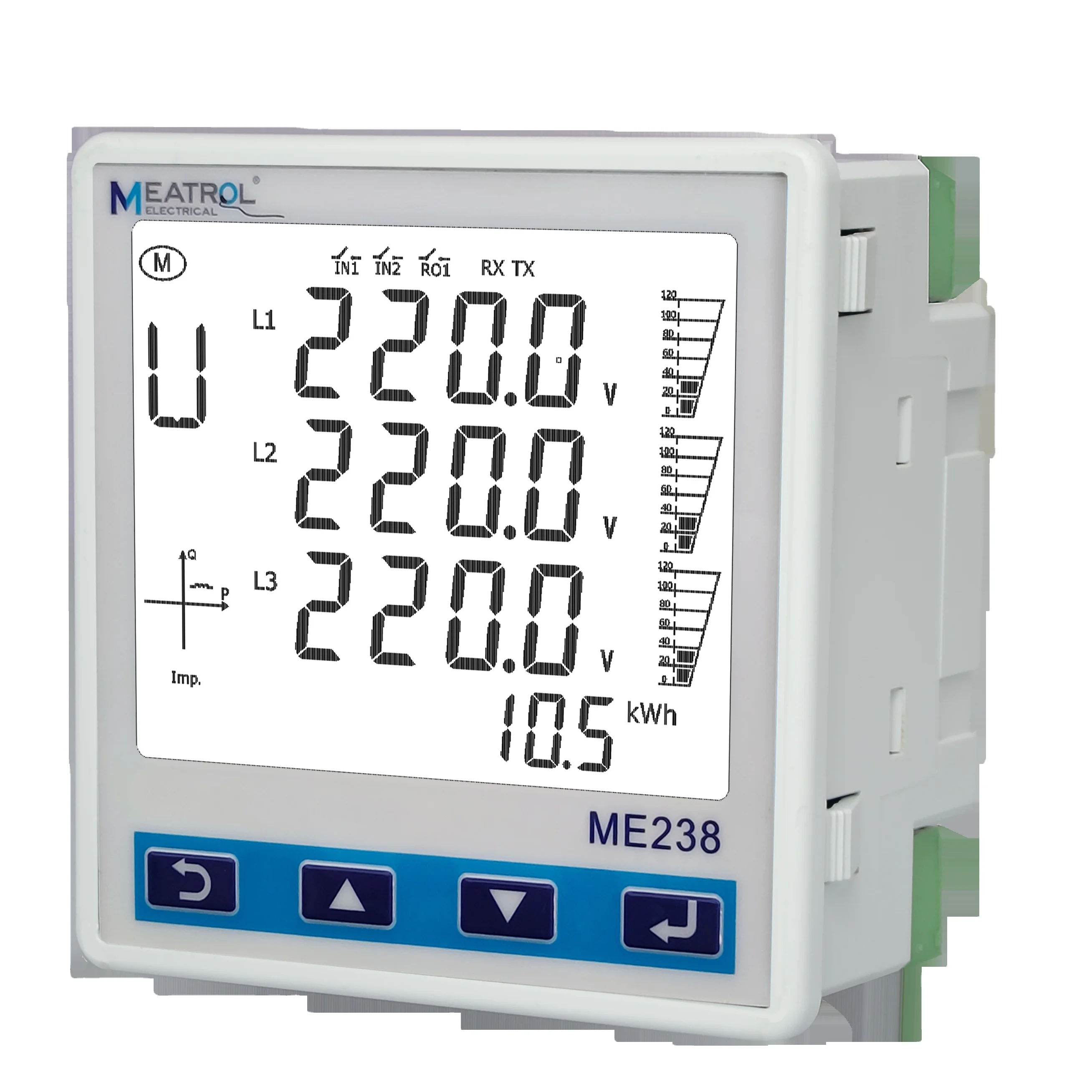 Me238三相多功能智能电表简易rj45连接支持rs485通信 - Buy Rs485 Communication Support ...