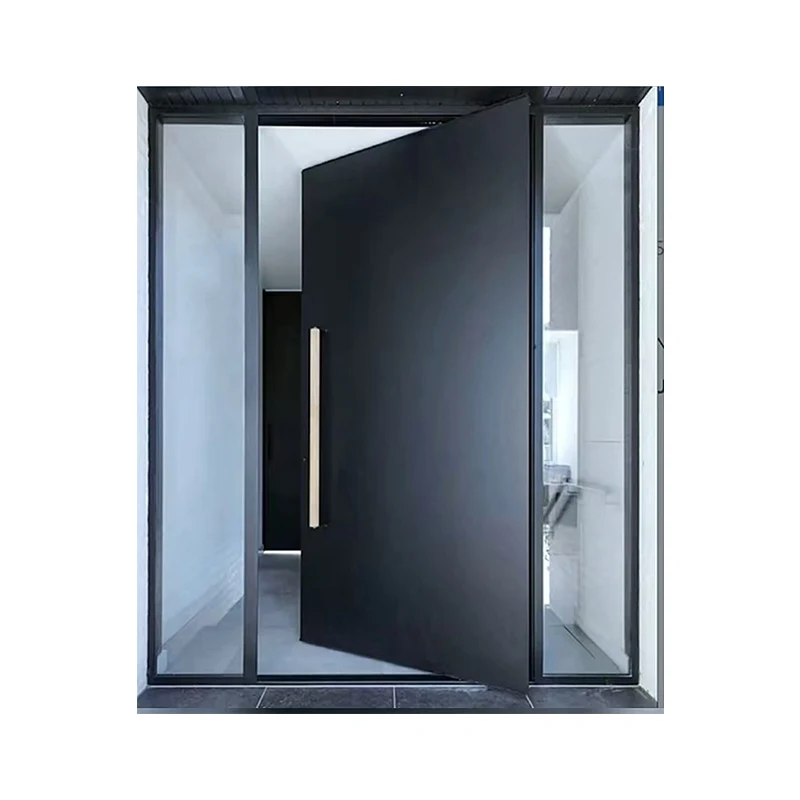 Entry door High quality aluminium alloy modern design outdoor flat entrance pivot front door