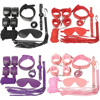 Kit BDSM Débutant - Menottes, Fouet, Collier, Masque - Neuf - Pour Jeux De Rôle Et Exploration
