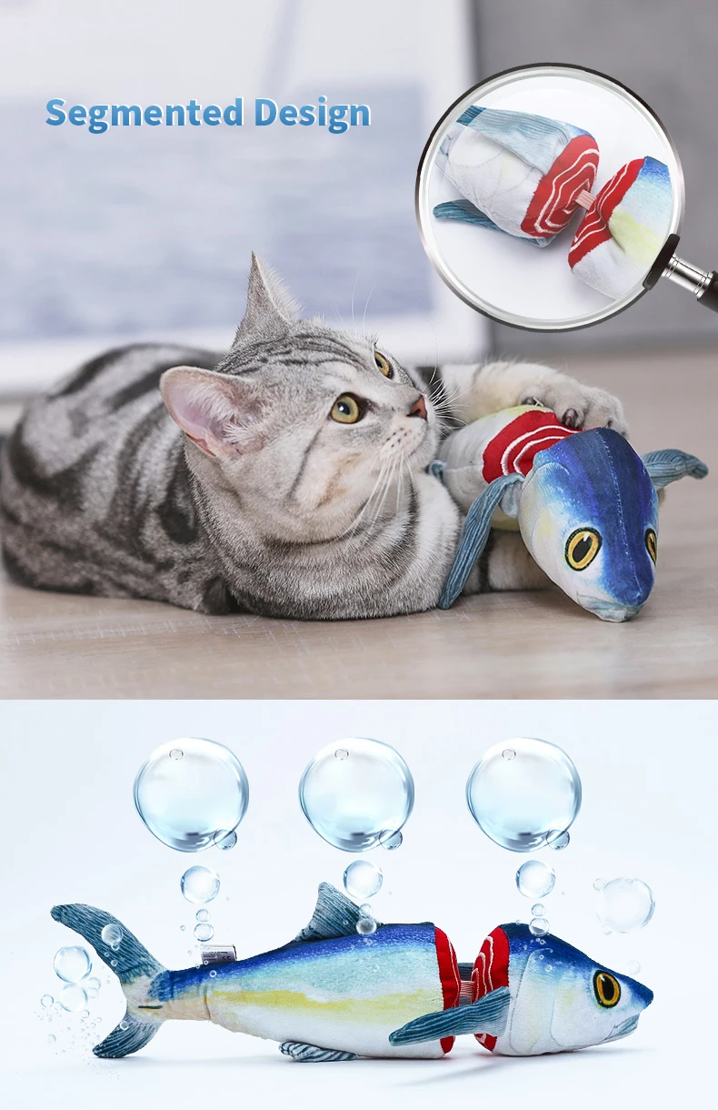 AFP  Soft Plush Catnip Cat Chew Kicker Toys Fun Chopped Tuna Mackerel Fish Cat Cuddler Toy for Cats Exercise