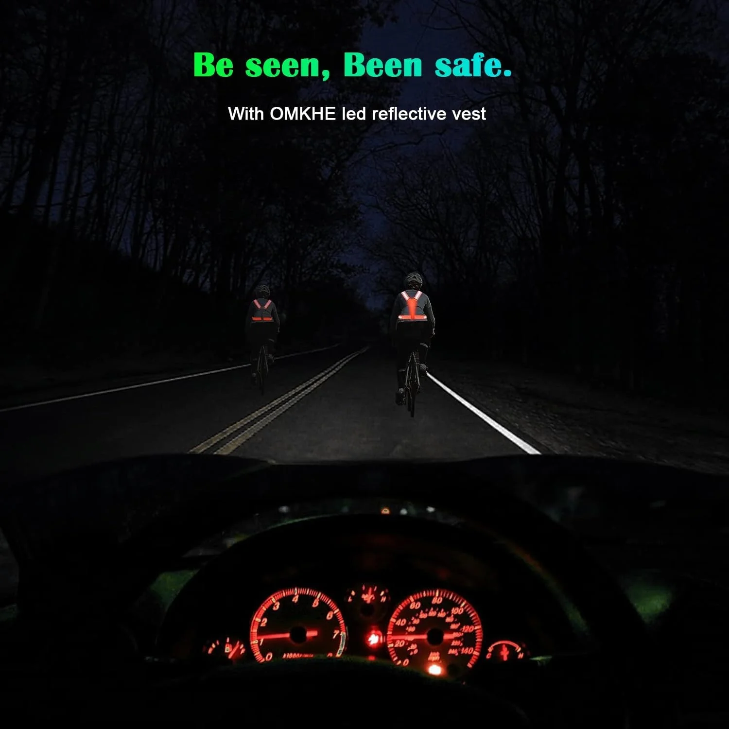 USB Rechargeable LED Light Vest High Visibility Customizable Logo Nylon Polyester Running Gear Jacket Adjustable Reflective