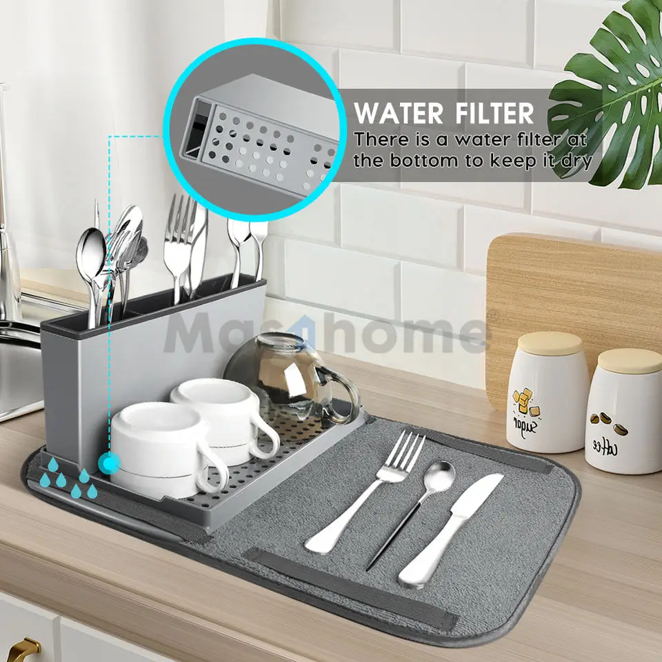 Masthome Collapsible Design Table Top Drain Bowl Cup Utensil Drying Holder Water Catching Drip Drain Tray