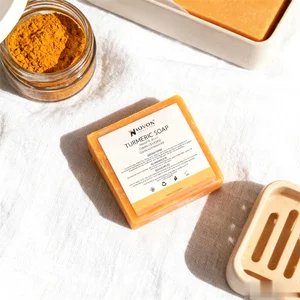 Low MOQ Turmeric Antiseptic Exfoliating Facial Set Natural Skin Care Solid Bar Soap for All Skin Types Handmade Customizable