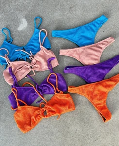 Swimwear Manufacturer Bikini Custom Logo Triangle Design Custom Printed Women's Two Piece