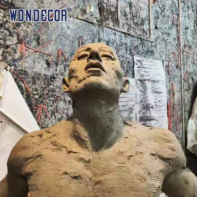 Wondecor Popular Design Modern 3d Man Metal Wall Bronze Sculpture