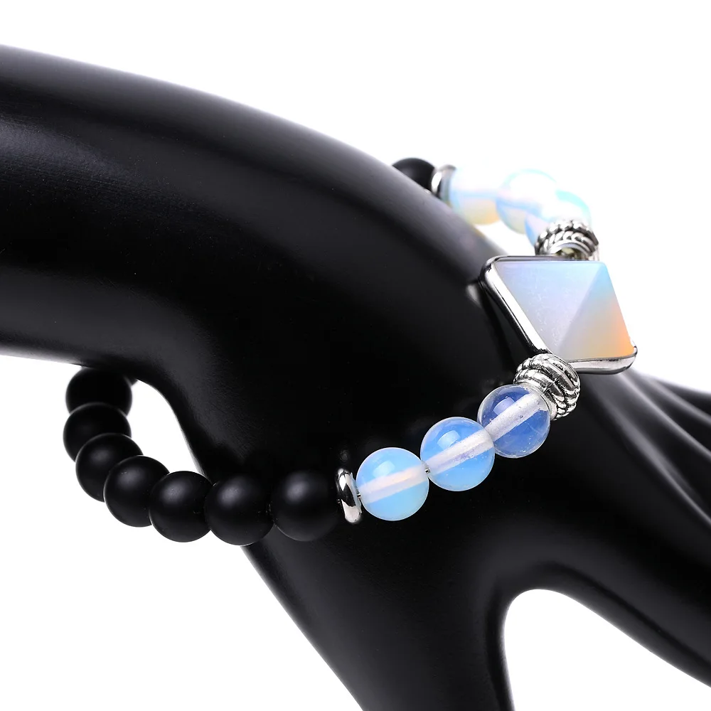 Amethyst Pyramid Bracelet Energy Yoga Chakra Gemstones