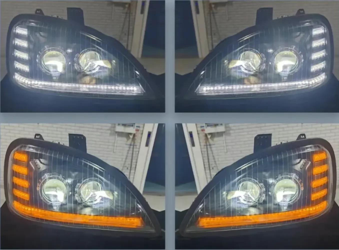 1*PCS Full LED Headlamp for Freight Liner columbia 1996-2017 Semi Truck Black Headlight Upgraded American Truck Lamp Front Light
