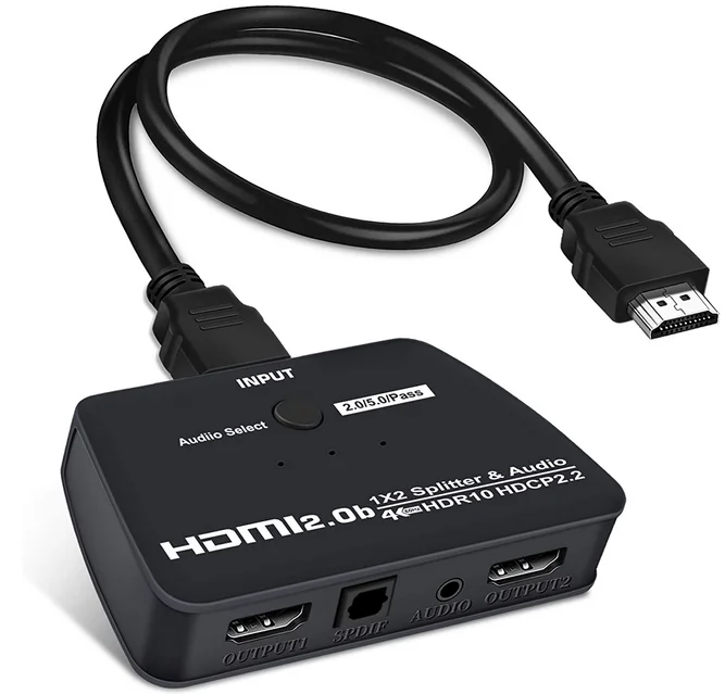 Répartiteur Hdmi 1x2 Avec Extracteur Audio Avedio Liens Répartiteur Hdmi 1 En 2 Sorties Pour