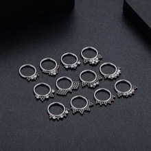 316L Steel Split Nose Ring Septum Ring Single Silver Black Rose Gold Wholesale Hypoallergenic Body Jewelry