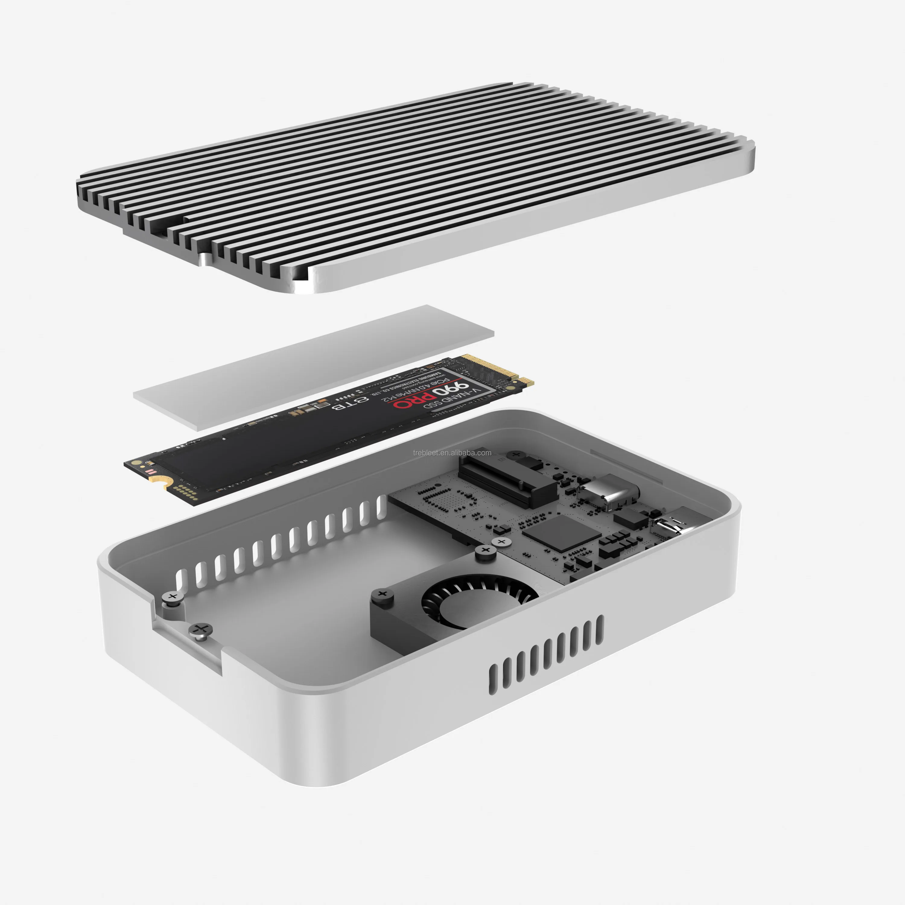 Thunderbolt5 80Gbps M.2 NVMe SSD Enclosure, USB4 V2.0 Compatible with TB5/TB4/TB3 Transfer Rates Over 7000MB/s