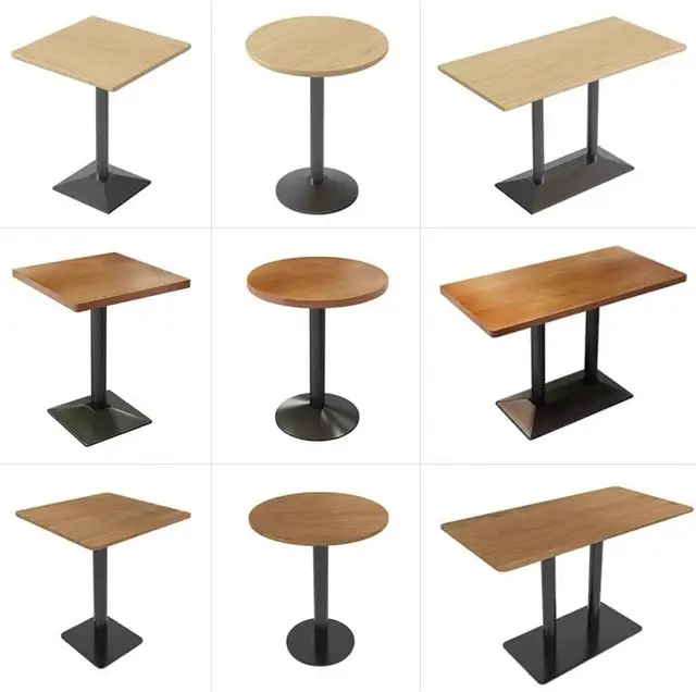 Solid Wood Restaurant Cafe Table Bar table Square Round Rectangular-Complemented with Chairs