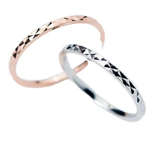 Japanese and Korean Style Ring Women's Customized 18k Rose Gold Plating 925 Silver Minimalist Ring
