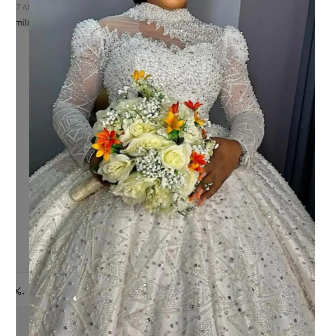 Wholesale Muslim Wedding Dress Modest Long Leeve Ball Gown Wedding Dress Outh African High Neck Wedding Dresses,2 Pieces