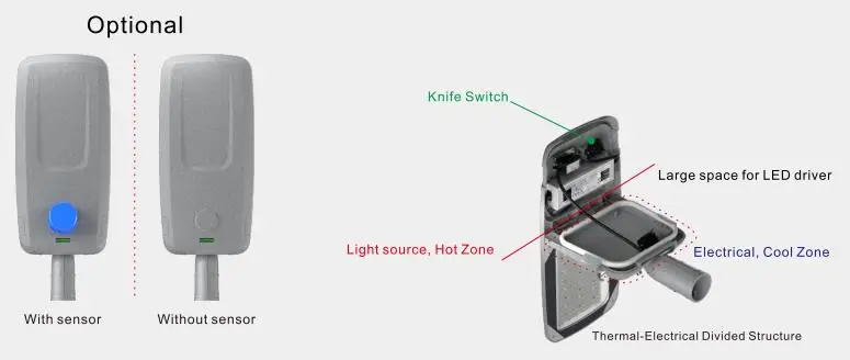Aluminum Alloy Street LED Light IP66 Waterproof 130LM/W High Efficiency 4