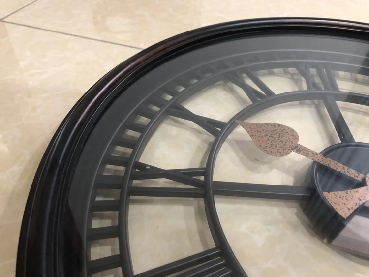 Various Durable Using Big Retro Sided Black Copper Wall Decorative Clock
