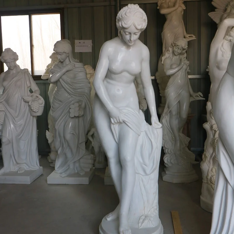 古代の彫刻ギャラリー入浴金星アフロディーテ像大理石の女神バス彫刻