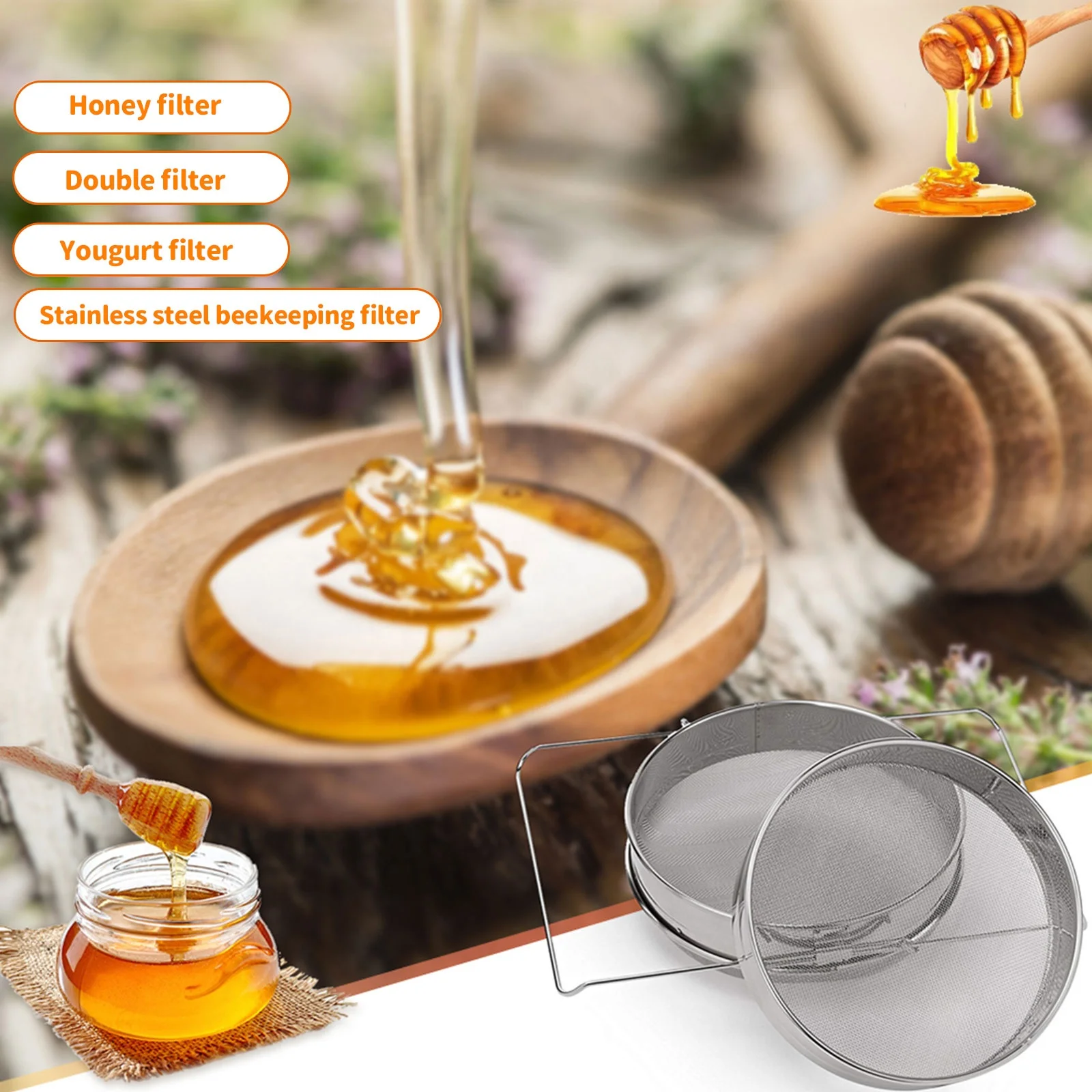 Honey Filter Beekeeping Strainer Straining Stainless Steel Filter Screen -  China Honey Filter, Honey Filter Screen