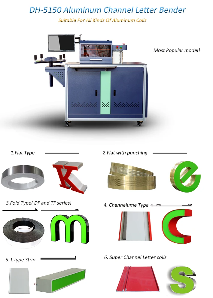 DH-5150 Automatic 3D Channel Letter Bending Machine for Advertising Acrylic Led Sign Aluminum Profile Coil Trim Bender Tools