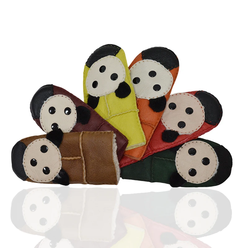 Индивидуальные зимние перчатки унисекс меховые варежки новый дизайн 2022 теплые шерстяные черные простые кожаные ручной работы для