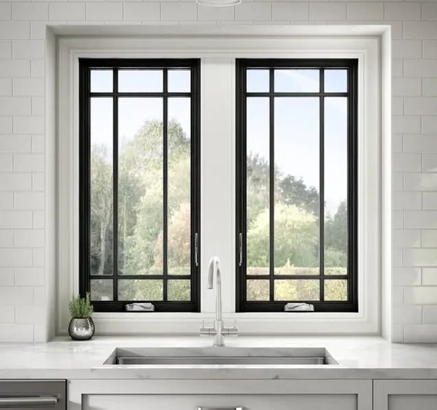 TOMA Simple Design Black Aluminium Windows Frame Double Glazed Aluminum Sliding Window Casement