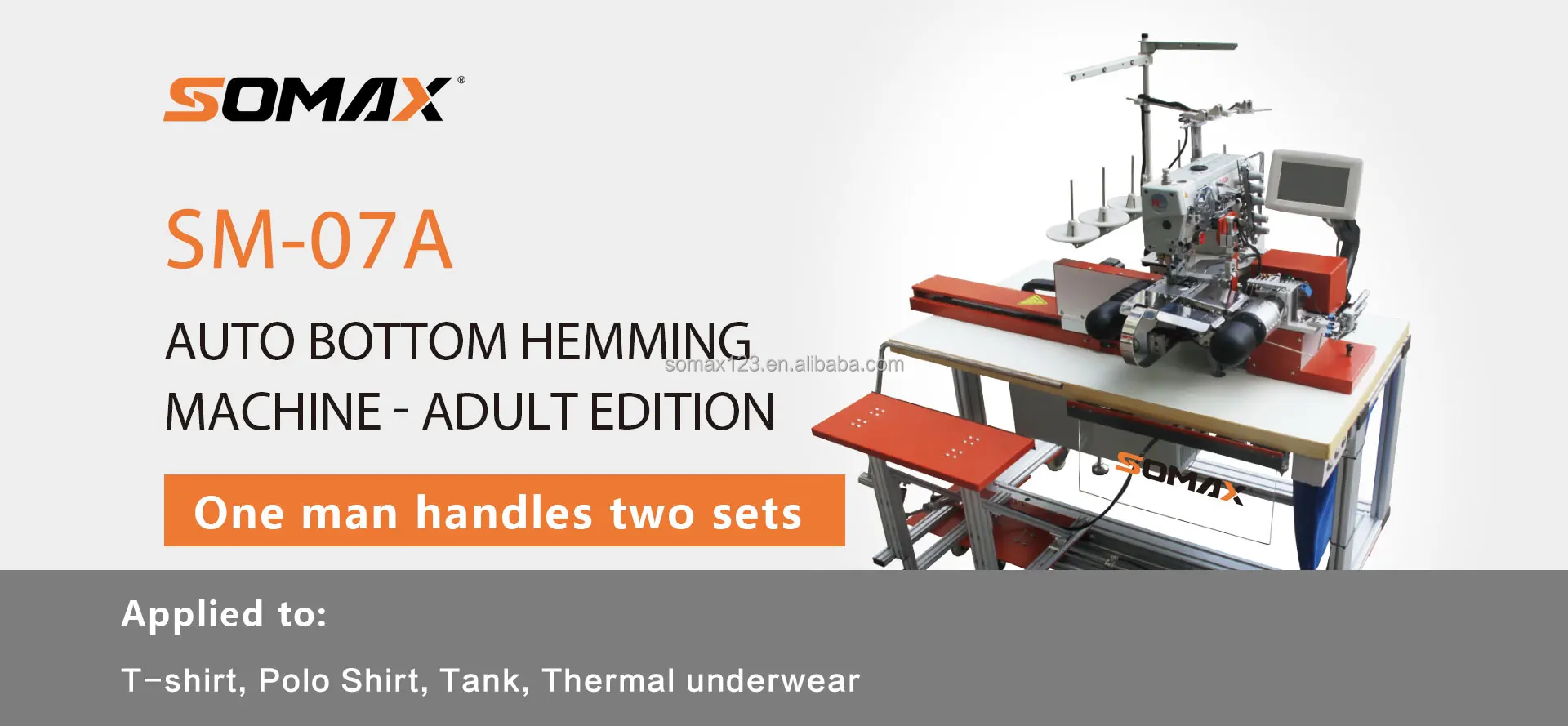 Somax Sm07a Cover Stitch Sewing Machine Fully Automatic Bottom Hemming Tshirt Cover Stitch