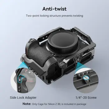SmallRig Z 30 Cage Camera for Nikon Z 30, Aluminum Alloy Video Vlog Cage with Integrated Cold Shoe, with Quick Release Plate detail image