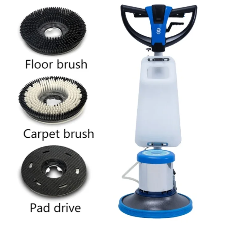 Industrial Hand Push Single Scrubbing Machine Factory Scrubbing Machine Hotel Carpet Floor Cleaning Equipment 175 RPM 1100W Red