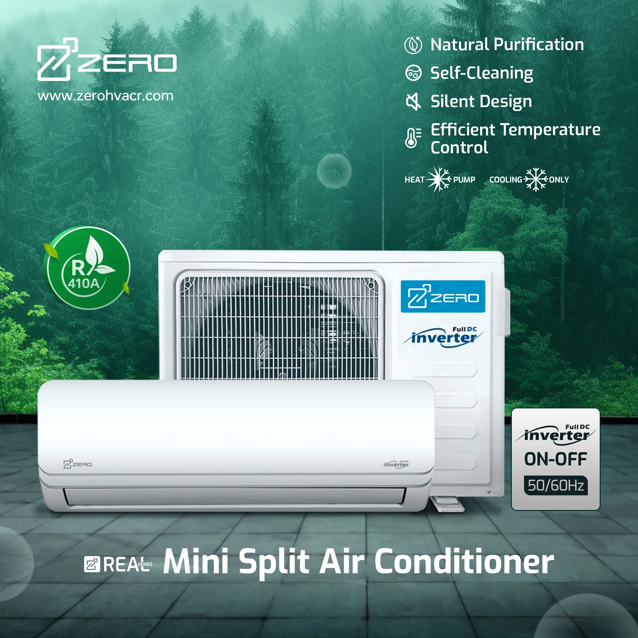 Zero A+++ Energy Efficiency 50Hz R32 Full Dc Inverter Heat Pump Wall Mini  Split System Air Conditioner