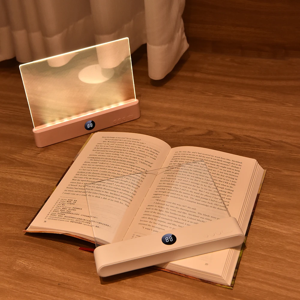 Rechargeable LED Book Light – Ultra-Thin Flat Panel, 3 Colors, Timer & Dimming – Perfect For Bedside, Travel, Or Late-Night Reading