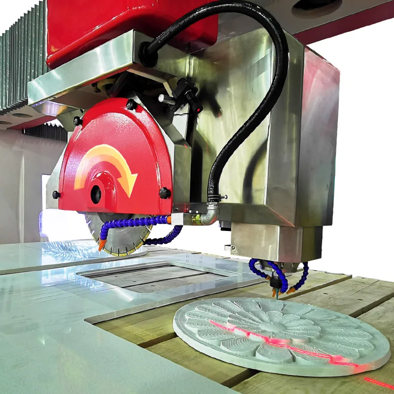 Hualong Stone Machinery Multifunctional 5 Axis Cnc Router Bridge Saw Granite Marble Stone Cutting Machine With Milling