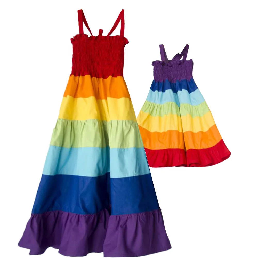 Alibaba.com: Rainbow 2152 Dress, Sleeveless matching family outfits made of  soft cotton, available in various sizes. Capitalize on in-stock items to  enhance your inventory.